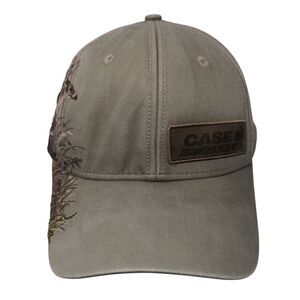 Case Agriculture Strapback Hat Tan OSFA Adjustable Embroidered Deer Wildlife